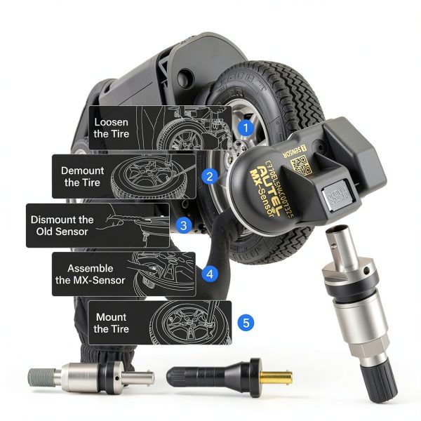 Autel 2-in-1 TPMS Sensors Metal Valve-5