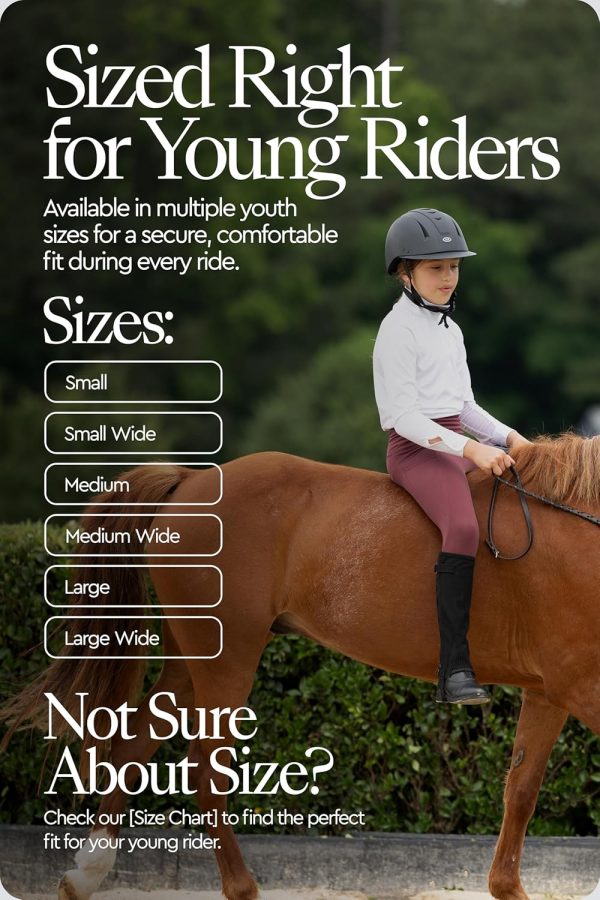 HORZE Black Synthetic Leather Half Chaps for Kids-1
