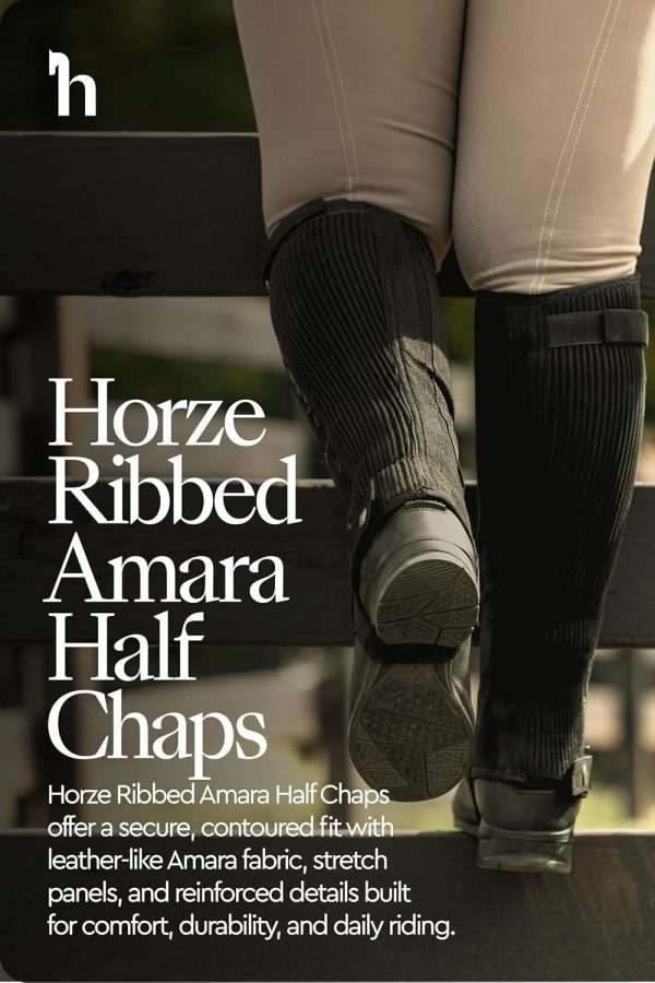 Horze Protective Amara Fabric Half Chaps for Equestrian-3