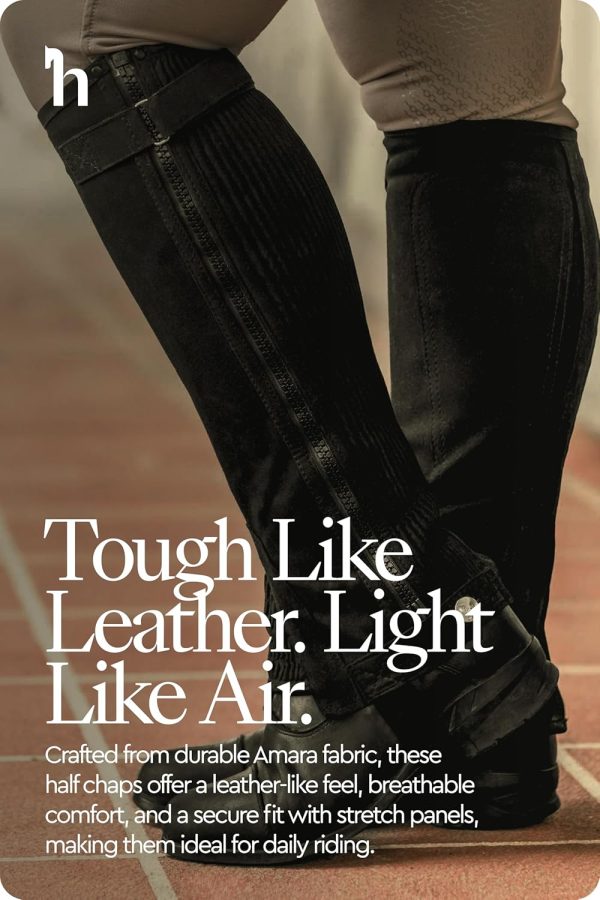 Horze Protective Amara Fabric Half Chaps for Equestrian-7