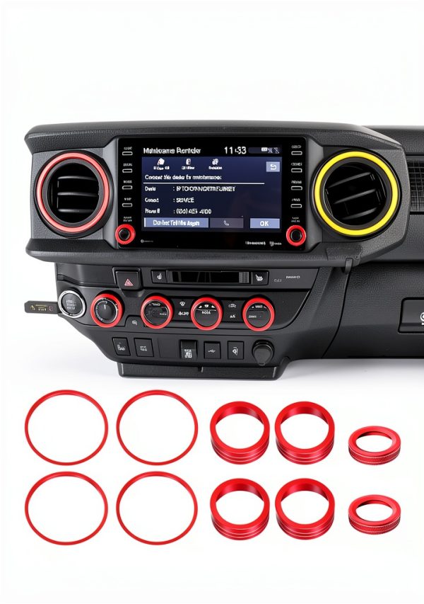 Toyota Tacoma Red Knob Ring Sinvanho Alloy-0