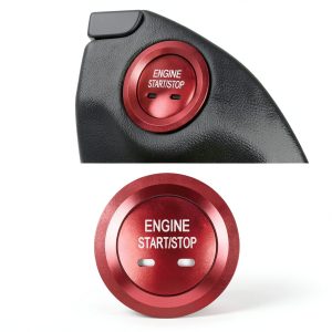 CARFIB Ignition Button Caps Aluminum Red Design-0