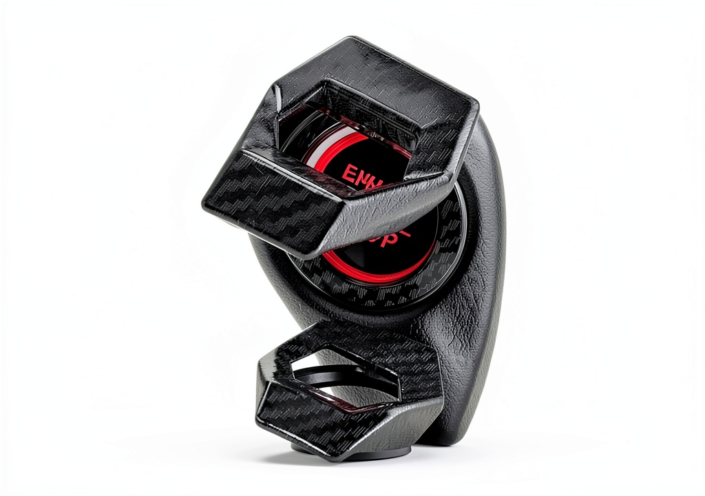 Installing Moly Magnolia carbon fiber pushbutton switch on a car dashboard