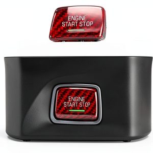 Carbon Fiber Push Button Cover Red Camaro Microck-0