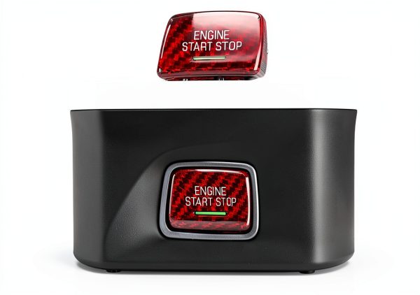 Carbon Fiber Push Button Cover Red Camaro Microck-0