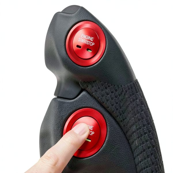 CARFIB Ignition Button Caps Aluminum Red Design-4