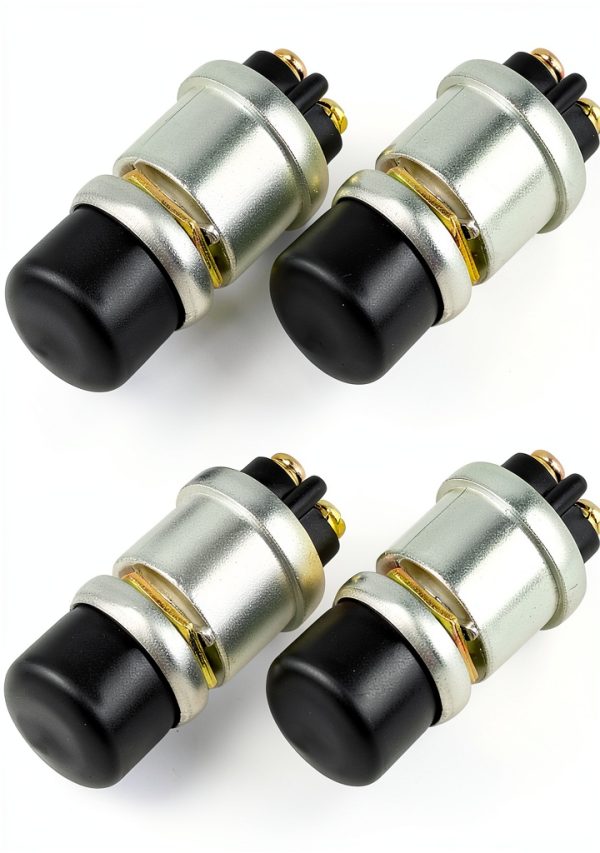 QWORK 12V 50A Push Button Switch Black Dustproof SPST (QS30289)-0