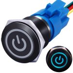 mxuteuk 12V Latching Push Button Switch IP65 Waterproof 3A Position-0