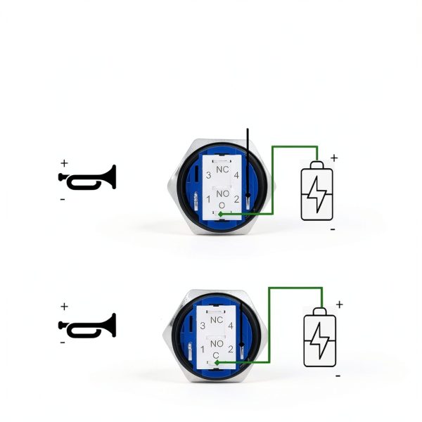 Gephynm Push Button Switch 12V Automotive 5A Waterproof Black-5