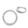 Key Ignition Knob Bling Ring Whaletail Alloy Rhinestone 1.5in White-1