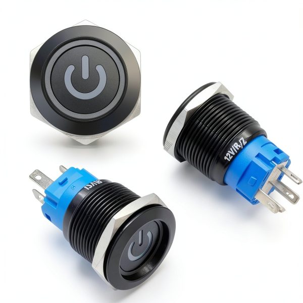 mxuteuk 12V Latching Push Button Switch IP65 Waterproof 3A Position-4
