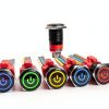 APIELE Pushbutton Switch GQ16BF-11EZP Red/Black Shell Waterproof 12V-3