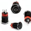 APIELE Pushbutton Switch GQ16BF-11EZP Red/Black Shell Waterproof 12V-2