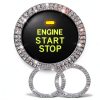 Key Ignition Knob Bling Ring Whaletail Alloy Rhinestone 1.5in White-0