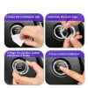 Key Ignition Knob Bling Ring Whaletail Alloy Rhinestone 1.5in White-2