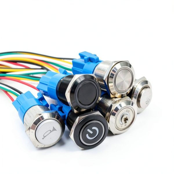 mxuteuk 12V Latching Push Button Switch IP65 Waterproof 3A Position-5