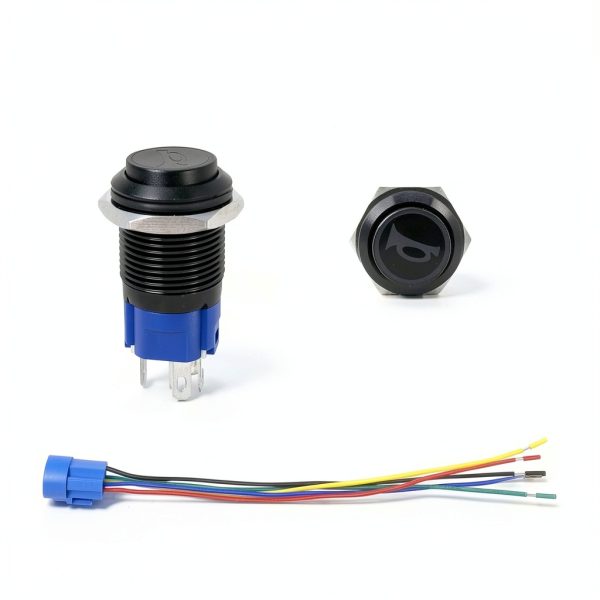 Gephynm Push Button Switch 12V Automotive 5A Waterproof Black-1