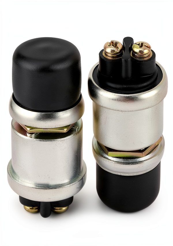 QWORK 12V 50A Push Button Switch Black Dustproof SPST (QS30289)-1