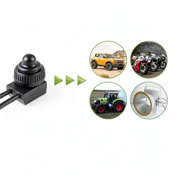 EPLZON Waterproof Push Button Switch 2PCS Black IP67 Automotive-5