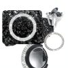 Key Ignition Knob Bling Ring Whaletail Alloy Rhinestone 1.5in White-6