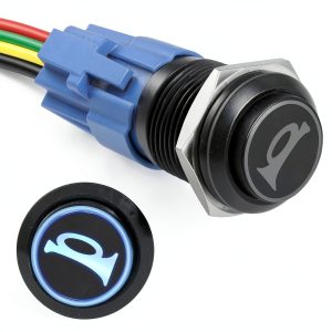 Gephynm Push Button Switch 12V Automotive 5A Waterproof Black-0
