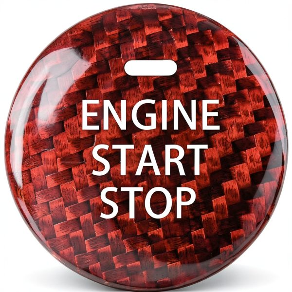 ANFOKAS Carbon Fiber Engine Button Cover for Mazda CX-5 MX-5 Black Red-5