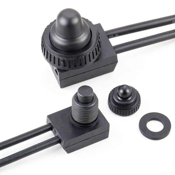 EPLZON Waterproof Push Button Switch 2PCS Black IP67 Automotive-0