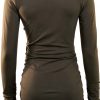 Ecavus Women's Maternity Sleeve Tunic with Side Ruche Olive Medium-2