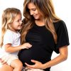 Ficerd Women's Maternity Shirts 3-Pack Boat Neck Short Sleeve Tunic-5
