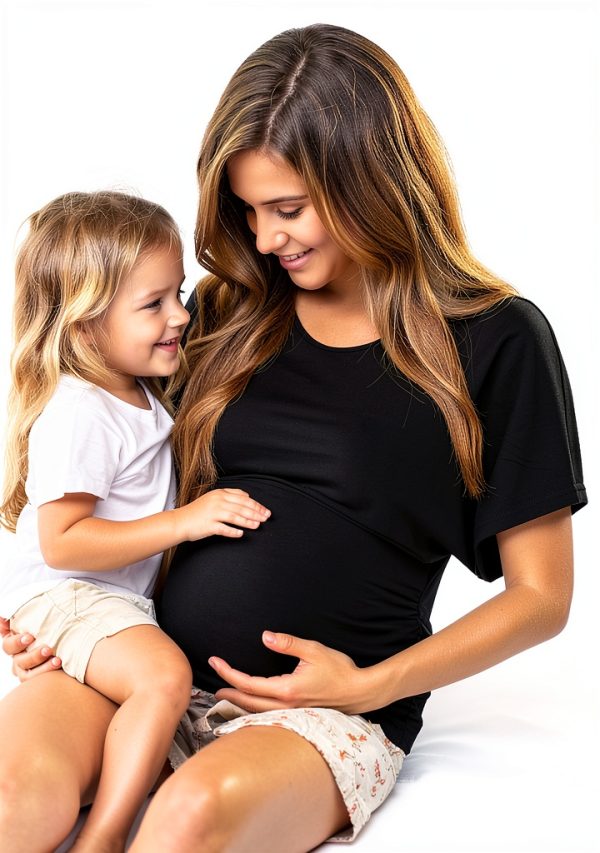 Ficerd Women's Maternity Shirts 3-Pack Boat Neck Short Sleeve Tunic-5