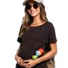 Ficerd Women's Maternity Shirts 3-Pack Boat Neck Short Sleeve Tunic-4